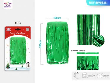 Christmas Bright Green Rain Silk Door Curtain