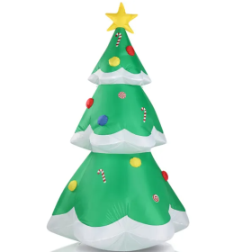 6.9 FT Lighted Christmas Inflatable Decoration, Inflatable Christmas Tree, Blow Up Yard Decorations With Built-in LED Lights For Holiday Party Fr