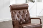 COOLMORE Rocking Chair With Ottoman, Mid-Century Modern Upholstered Fabric Rocking Armchair, Rocking Chair Nursery with Thick Padded Cushion, High Bac