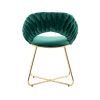 COOLMORE Accent Chairs Set of 2, Velvet Side Chairs with Gold Legs, Mid-Century Upholstered Dining Chairs for Living Room, Kitchen, Bedroom, Beauty Ro
