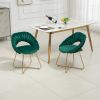 COOLMORE Accent Chairs Set of 2, Velvet Side Chairs with Gold Legs, Mid-Century Upholstered Dining Chairs for Living Room, Kitchen, Bedroom, Beauty Ro