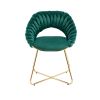 COOLMORE Accent Chairs Set of 2, Velvet Side Chairs with Gold Legs, Mid-Century Upholstered Dining Chairs for Living Room, Kitchen, Bedroom, Beauty Ro