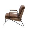ACME Eacnlz Accent Chair in Cocoa Top Grain Leather & Matt Iron Finish 59947