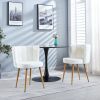Modern WHITE dining chair(set of 2 ) with iron tube wood color legs, shorthair cushions and comfortable backrest, suitable for dining room, living roo
