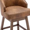 COOLMORE Bar Stools Set of 2 Counter Height Chairs with Footrest for Kitchen, Dining Room And 360 Degree Swivel