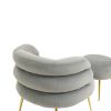 COOLMORE Velvet Accent Chair Modern Upholstered Armchair Tufted Chair with Metal Frame, Single Leisure Chairs for Living Room Bedroom