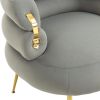 COOLMORE Velvet Accent Chair Modern Upholstered Armchair Tufted Chair with Metal Frame, Single Leisure Chairs for Living Room Bedroom