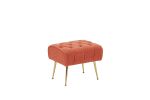 Modern Accent Chair with Ottoman, Comfy Armchair for Living Room, Bedroom, Apartment, Office (Brick red)
