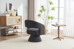 Swivel Accent Chair Armchair, Round Barrel Chair in Fabric for Living Room Bedroom,Grey Teddy