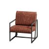 Modern Fashion PU Leather Feature Armchair with Metal Frame Extra-Thick Padded Backrest and Seat Cushion, for Living Room,Bedroom, Office, Studio, Bro