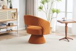 Swivel Accent Chair Armchair, Round Barrel Chair in Fabric for Living Room Bedroom,Orange velvet