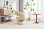 Swivel Accent Chair Armchair, Round Barrel Chair in Fabric for Living Room Bedroom,Nude Teddy