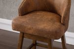 COOLMORE Bar Stools Set of 2 Counter Height Chairs with Footrest for Kitchen, Dining Room And 360 Degree Swivel