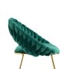 COOLMORE Accent Chairs Set of 2, Velvet Side Chairs with Gold Legs, Mid-Century Upholstered Dining Chairs for Living Room, Kitchen, Bedroom, Beauty Ro