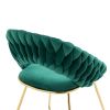 COOLMORE Accent Chairs Set of 2, Velvet Side Chairs with Gold Legs, Mid-Century Upholstered Dining Chairs for Living Room, Kitchen, Bedroom, Beauty Ro