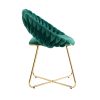 COOLMORE Accent Chairs Set of 2, Velvet Side Chairs with Gold Legs, Mid-Century Upholstered Dining Chairs for Living Room, Kitchen, Bedroom, Beauty Ro