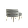 COOLMORE Velvet Accent Chair Modern Upholstered Armchair Tufted Chair with Metal Frame, Single Leisure Chairs for Living Room Bedroom