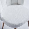 Modern WHITE dining chair(set of 2 ) with iron tube wood color legs, shorthair cushions and comfortable backrest, suitable for dining room, living roo