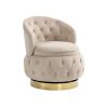 360 Degree Swivel Cuddle Barrel Accent Storage Chairs, Round Armchairs with Wide Upholstered, Fluffy Velvet Fabric Chair for Living Room, Bedroom, Off