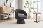 Swivel Accent Chair Armchair, Round Barrel Chair in Fabric for Living Room Bedroom,Grey Teddy
