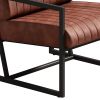 Modern Fashion PU Leather Feature Armchair with Metal Frame Extra-Thick Padded Backrest and Seat Cushion, for Living Room,Bedroom, Office, Studio, Bro