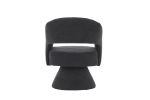 Swivel Accent Chair Armchair, Round Barrel Chair in Fabric for Living Room Bedroom,Grey Teddy