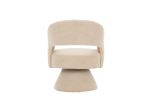 Swivel Accent Chair Armchair, Round Barrel Chair in Fabric for Living Room Bedroom,Nude Teddy