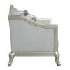 ACME Qunsia Chair w/2 Pillows, Light Gray Linen & Champagne Finish LV01119