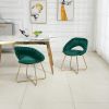 COOLMORE Accent Chairs Set of 2, Velvet Side Chairs with Gold Legs, Mid-Century Upholstered Dining Chairs for Living Room, Kitchen, Bedroom, Beauty Ro