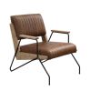 ACME Eacnlz Accent Chair in Cocoa Top Grain Leather & Matt Iron Finish 59947
