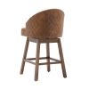 COOLMORE Bar Stools Set of 2 Counter Height Chairs with Footrest for Kitchen, Dining Room And 360 Degree Swivel