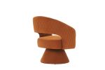 Swivel Accent Chair Armchair, Round Barrel Chair in Fabric for Living Room Bedroom,Orange velvet