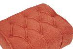 Modern Accent Chair with Ottoman, Comfy Armchair for Living Room, Bedroom, Apartment, Office (Brick red)