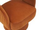 Swivel Accent Chair Armchair, Round Barrel Chair in Fabric for Living Room Bedroom,Orange velvet