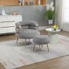 COOLMORE Velvet Accent Chair Modern Upholstered Armchair Tufted Chair with Metal Frame, Single Leisure Chairs for Living Room Bedroom