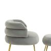 COOLMORE Velvet Accent Chair Modern Upholstered Armchair Tufted Chair with Metal Frame, Single Leisure Chairs for Living Room Bedroom