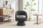 Swivel Accent Chair Armchair, Round Barrel Chair in Fabric for Living Room Bedroom,Grey Teddy
