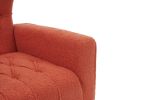 Modern Accent Chair with Ottoman, Comfy Armchair for Living Room, Bedroom, Apartment, Office (Brick red)