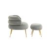 COOLMORE Velvet Accent Chair Modern Upholstered Armchair Tufted Chair with Metal Frame, Single Leisure Chairs for Living Room Bedroom