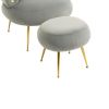 COOLMORE Velvet Accent Chair Modern Upholstered Armchair Tufted Chair with Metal Frame, Single Leisure Chairs for Living Room Bedroom
