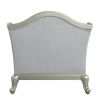 ACME Qunsia Chair w/2 Pillows, Light Gray Linen & Champagne Finish LV01119