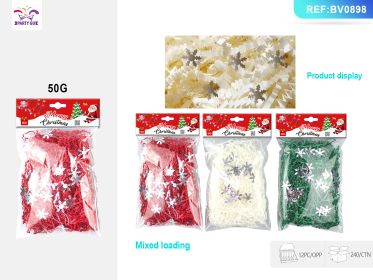 Christmas Wrinkled Paper With Christmas Tree Glitter On The Surface (Option: Three colors)