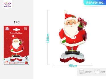 Christmas 18 Inch Circular Santa Claus Snowman Aluminum Foil Balloon 1PC (Option: B)