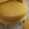 30.7" Wide Accent Chair with Ottoman Armchair Upholstered Reading Chair Single Sofa with Wooden Leg and Throw Pillow for Living Room Bedroom Dorm Room