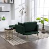 36.61'' Wide Modern Accent Chair With 3 Positions Adjustable Backrest, Tufted Chaise Lounge Chair, Single Recliner Armchair With Ottoman And Gold Legs